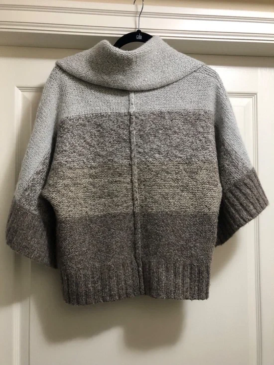 Kenar womens grey taupe cardigan Medium alpaca wool toggle - Picture 2 of 4